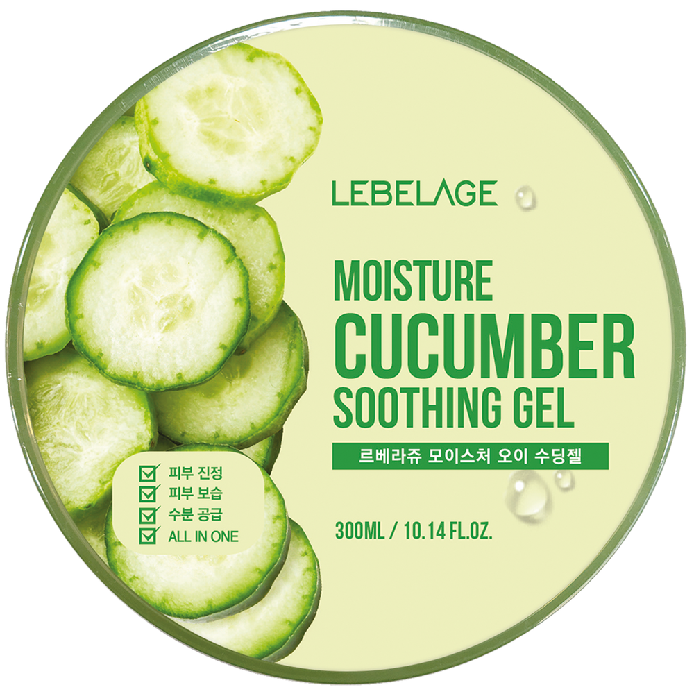 LEBELAGE Moisture Cucumber Soothing Gel for Instant Cooling Hydration and Skin Relief All-in-One Care _ Made in Korea